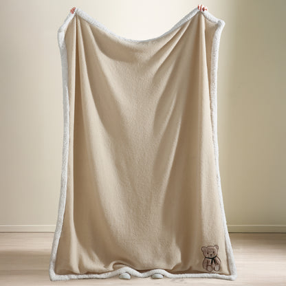 Catherine Lansfield Sherpa Teddy Bear Throw - Natural