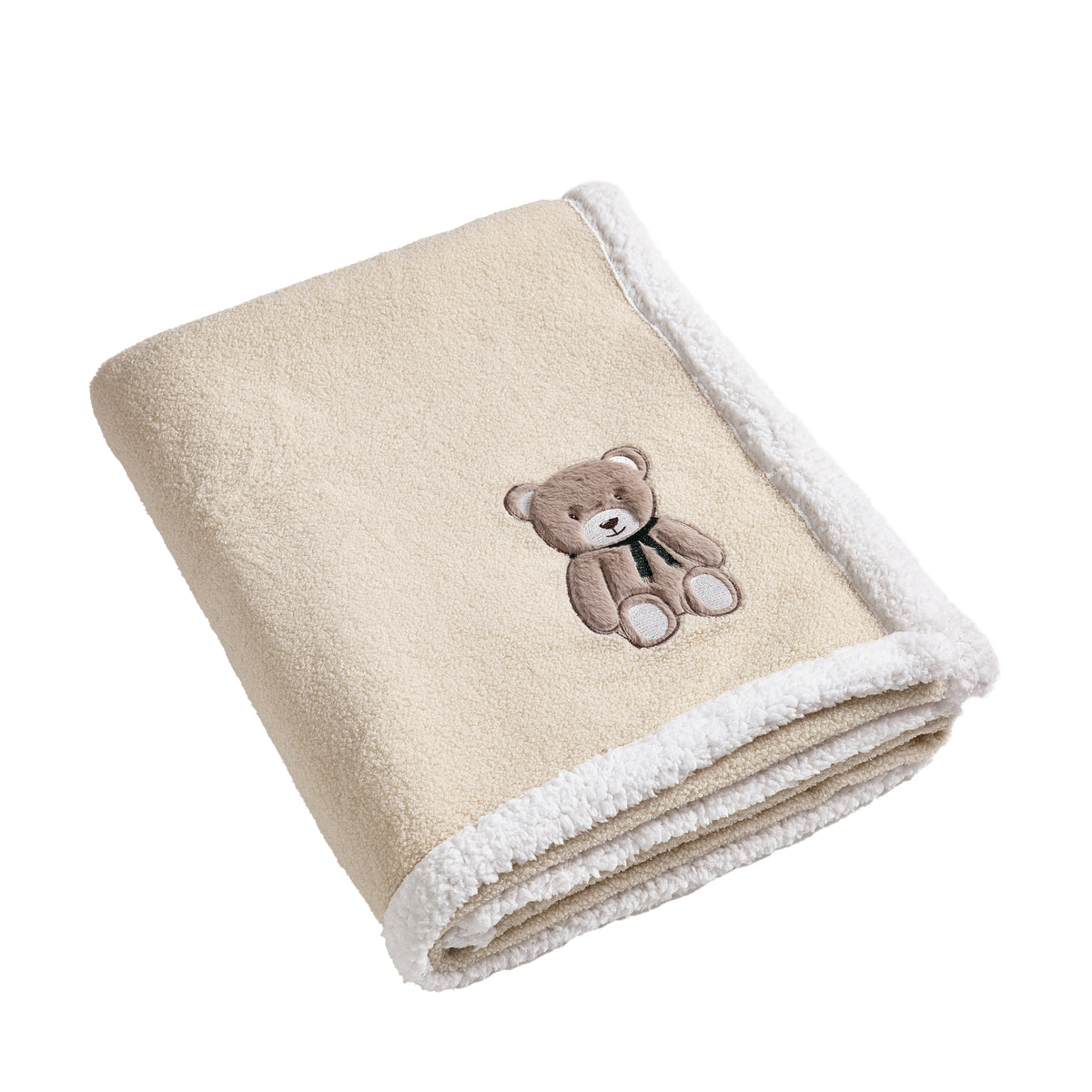Catherine Lansfield Sherpa Teddy Bear Throw - Natural