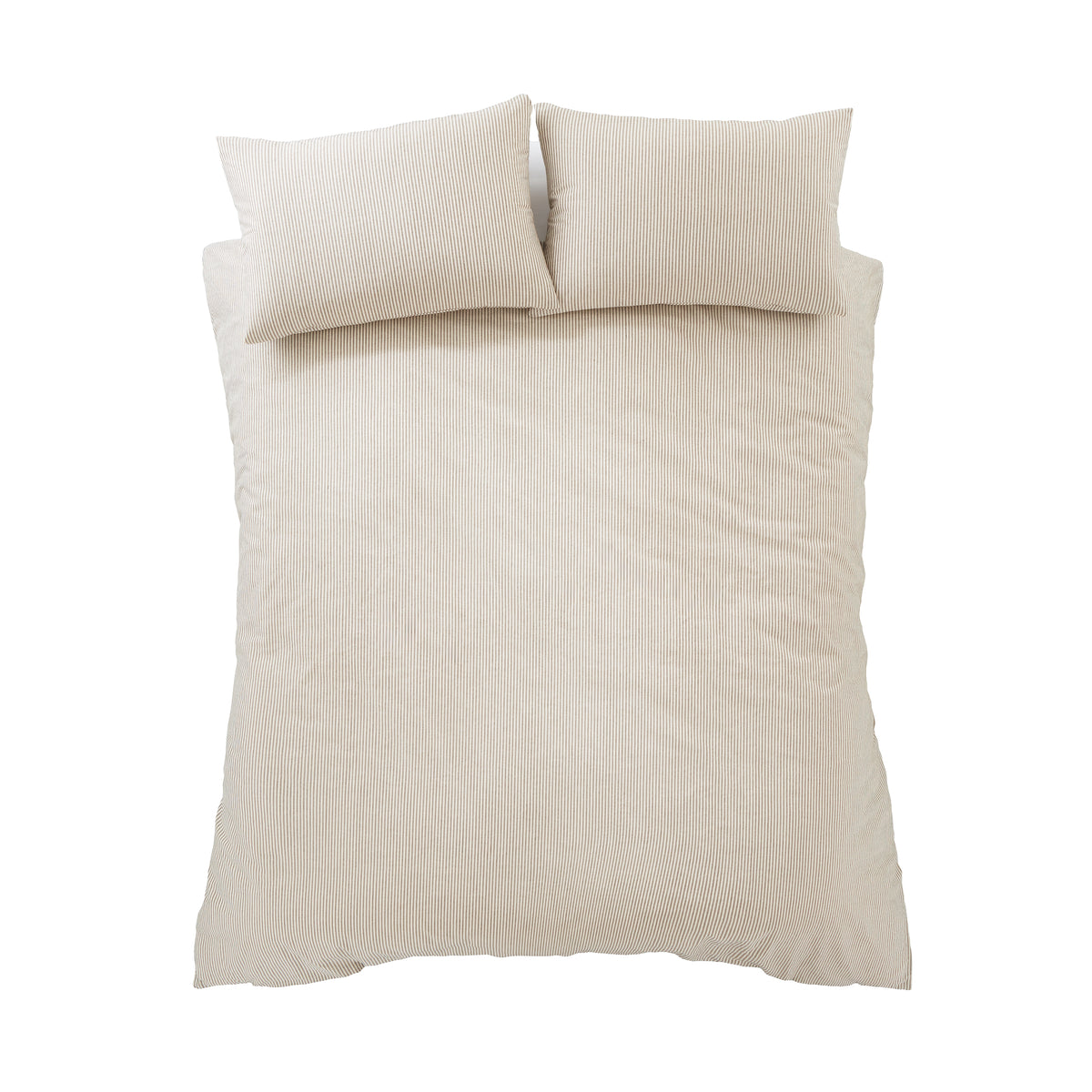 Pineapple Elephant Cotton Rich Narrow Woven Stripe Duvet Cover Set - Mole