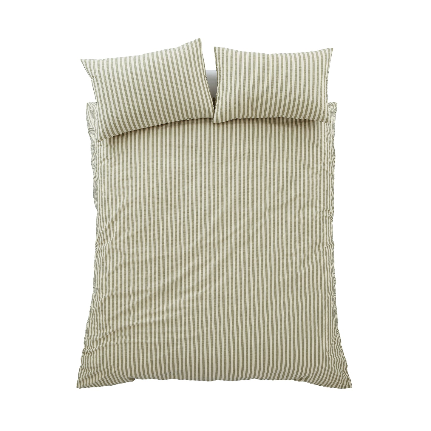 Pineapple Elephant Cotton Rich Woven Stripe Duvet Cover Set - Green