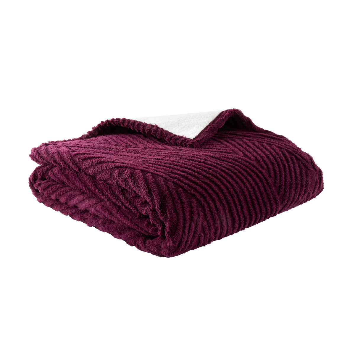Catherine Lansfield Super Thermal Throw Bedspread - Plum
