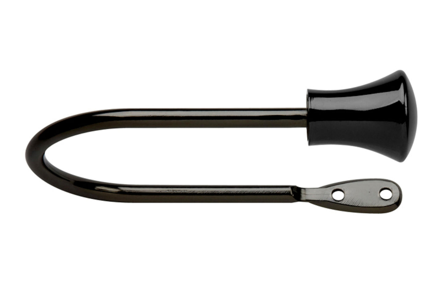 Neo Trumpet Metal Curtain Holdbacks (Pair) - Black Nickel