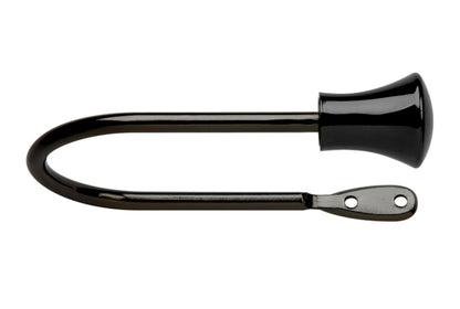 Neo Trumpet Metal Curtain Holdbacks (Pair) - Black Nickel
