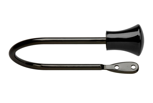 Neo Trumpet Metal Curtain Holdbacks (Pair) - Black Nickel