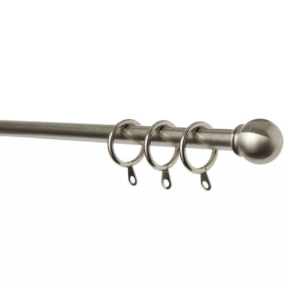 Speedy Ball 10/13mm Extendable Metal Curtain Pole - Satin Silver