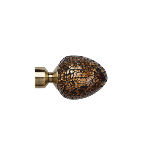 Speedy Alexia 28mm Metal Curtain Pole Finials (Pair) - Antique Brass