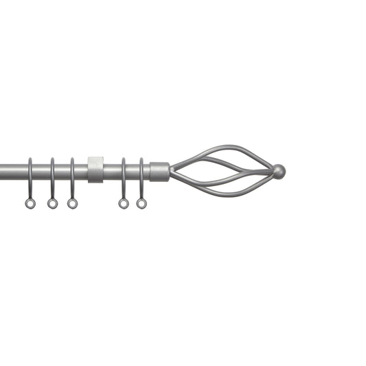 Speedy Crown 16/19mm Extendable Metal Curtain Pole - Silver