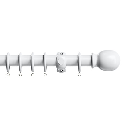 Speedy Victory 28mm Wooden Curtain Pole - White