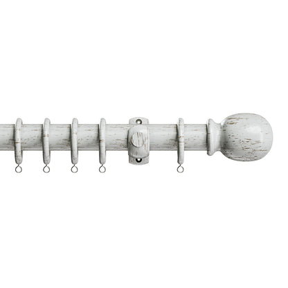 Speedy Victory 28mm Wooden Curtain Pole - Scratched White
