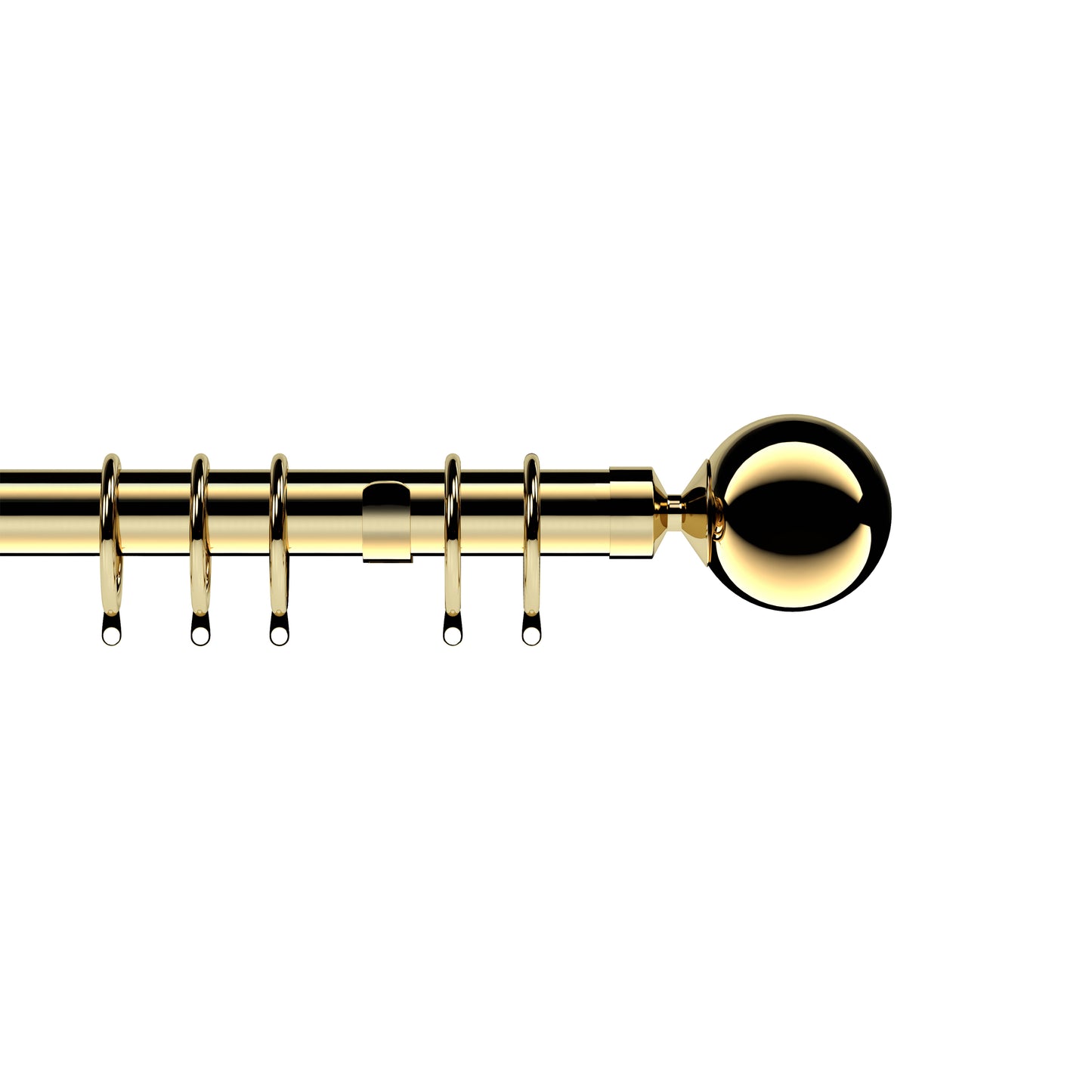 Speedy Nikola 28mm Metal Curtain Pole - Bright Brass