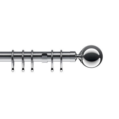 Speedy Nikola 28mm Metal Curtain Pole - Chrome