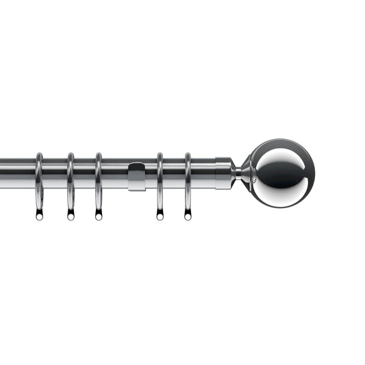 Speedy Nikola 28mm Metal Curtain Pole - Chrome
