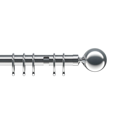 Speedy Nikola 28mm Metal Curtain Pole - Satin Silver