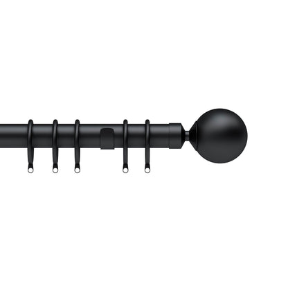 Speedy Nikola 28mm Metal Curtain Pole - Matt Black