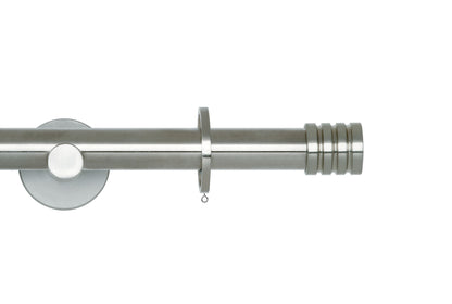 Hallis Neo Stud 19mm Metal Curtain Pole - Stainless Steel