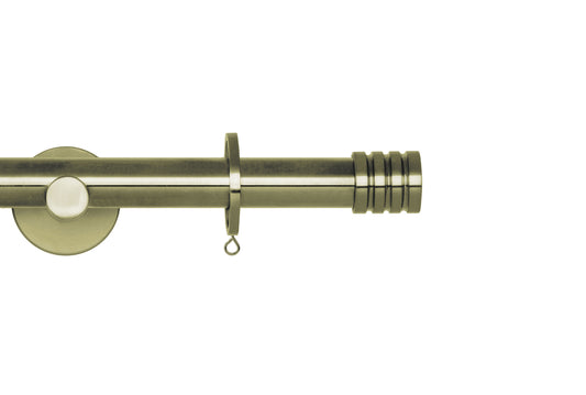 Hallis Neo Stud 19mm Metal Curtain Pole - Spun Brass