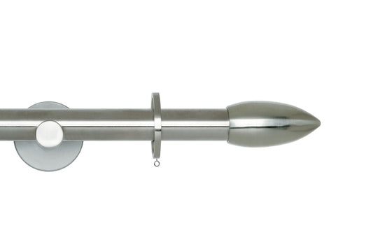Hallis Neo Bullet 19mm Metal Curtain Pole - Stainless Steel