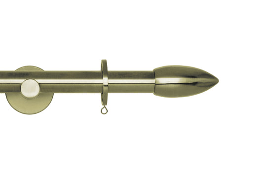 Hallis Neo Bullet 19mm Metal Curtain Pole - Spun Brass