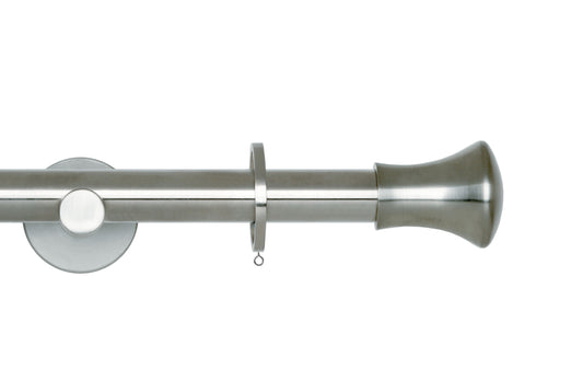 Hallis Neo Trumpet 19mm Metal Curtain Pole - Stainless Steel
