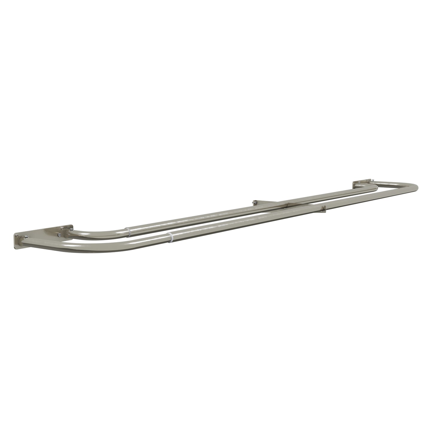 Speedy Double Layer Room Darkening 19-22mm/16-19mm Extendable Metal Curtain Pole - Satin Silver