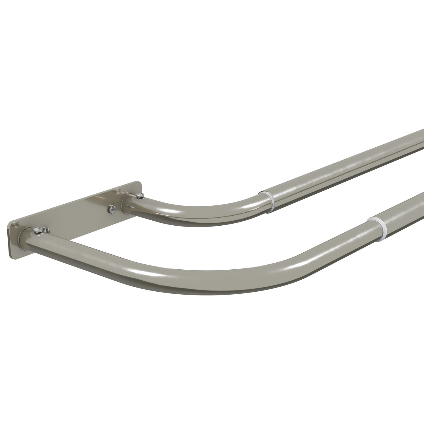 Speedy Double Layer Room Darkening 19-22mm/16-19mm Extendable Metal Curtain Pole - Satin Silver