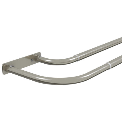 Speedy Double Layer Room Darkening 19-22mm/16-19mm Extendable Metal Curtain Pole - Satin Silver