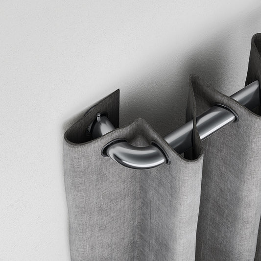 Speedy Room Darkening 25/28mm Extendable Metal Curtain Pole - Satin Silver