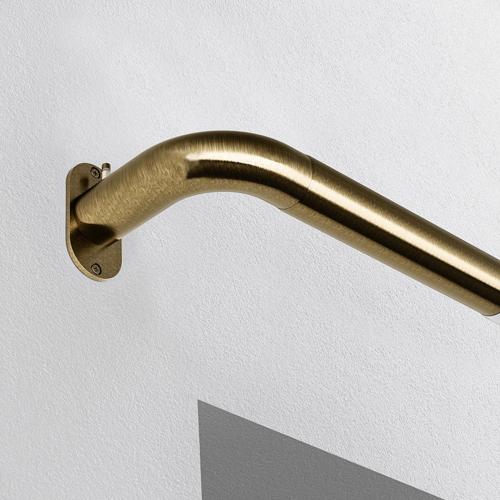 Speedy Room Darkening 25/28mm Extendable Metal Curtain Pole - Antique Brass