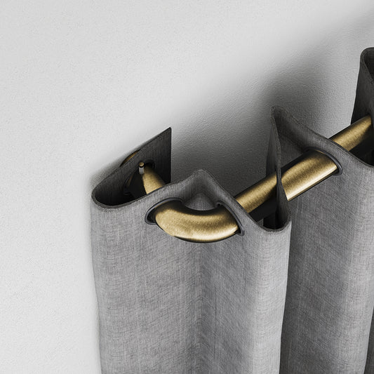 Speedy Room Darkening 25/28mm Extendable Metal Curtain Pole - Antique Brass