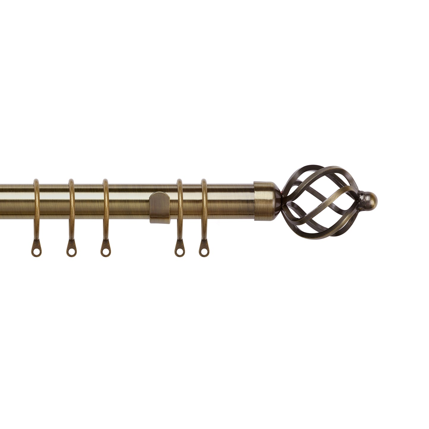 Speedy Pristine Cage 25/28mm Extendable Metal Curtain Pole - Antique Brass