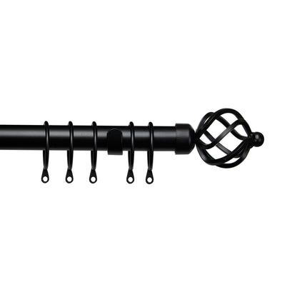 Speedy Pristine Cage 25/28mm Extendable Metal Curtain Pole - Matt Black