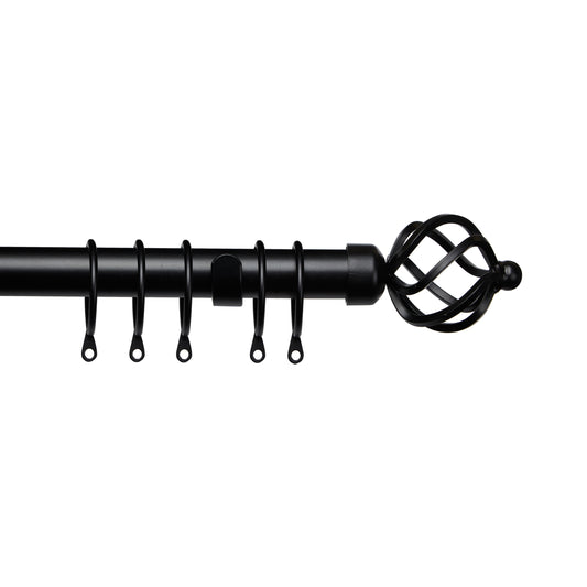 Speedy Pristine Cage 25/28mm Extendable Metal Curtain Pole - Matt Black