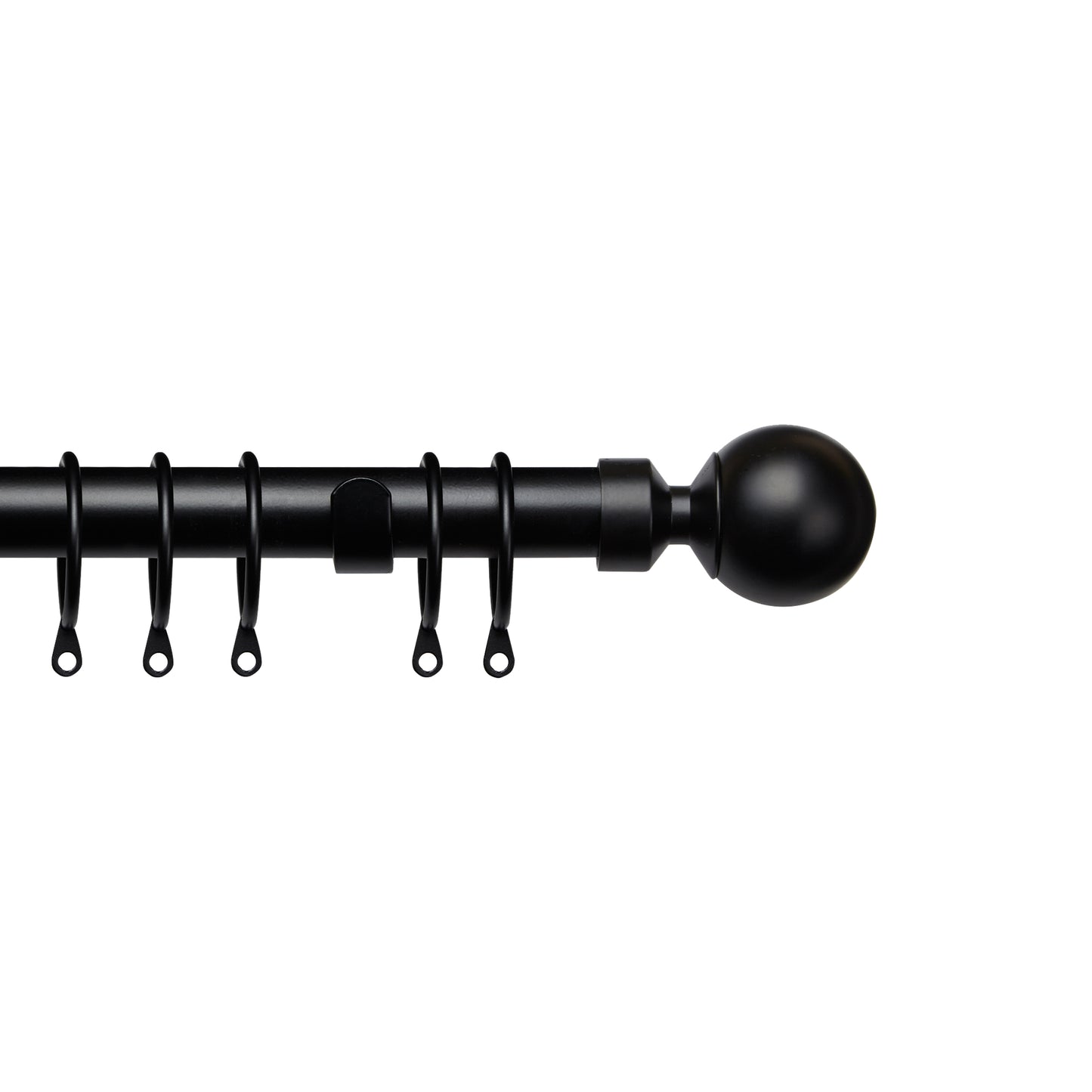 Speedy Pristine Ball 25/28mm Extendable Metal Curtain Pole - Matt Black