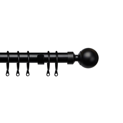 Speedy Pristine Ball 25/28mm Extendable Metal Curtain Pole - Matt Black