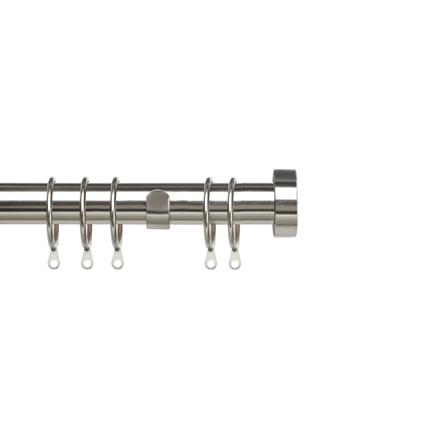 Speedy Pristine Stud 25/28mm Extendable Metal Curtain Pole - Satin Silver