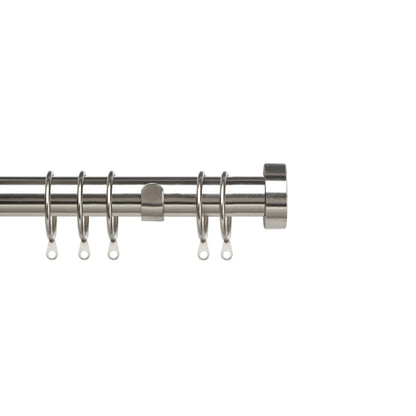 Speedy Pristine Stud 25/28mm Extendable Metal Curtain Pole - Satin Silver