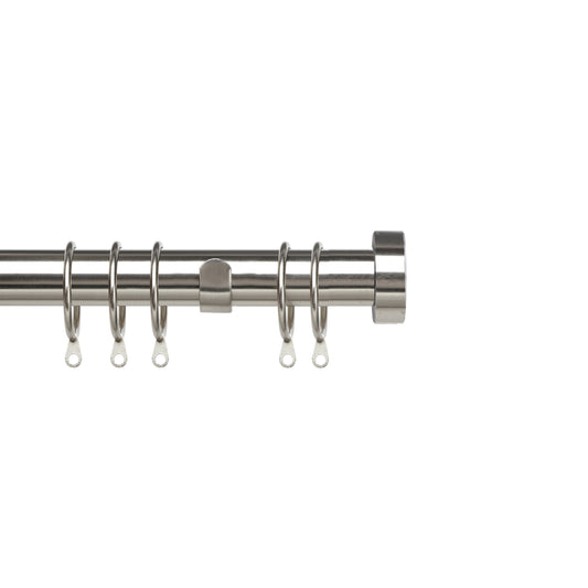 Speedy Pristine Stud 25/28mm Extendable Metal Curtain Pole - Satin Silver