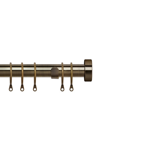 Speedy Pristine Stud 25/28mm Extendable Metal Curtain Pole - Antique Brass