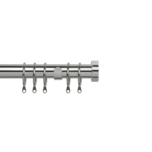 Speedy Pristine Stud 25/28mm Extendable Metal Curtain Pole - Chrome