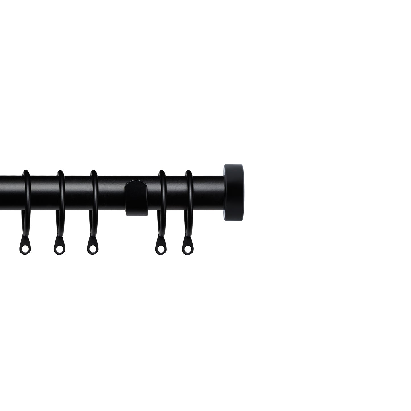 Speedy Pristine Stud 25/28mm Extendable Metal Curtain Pole - Matt Black
