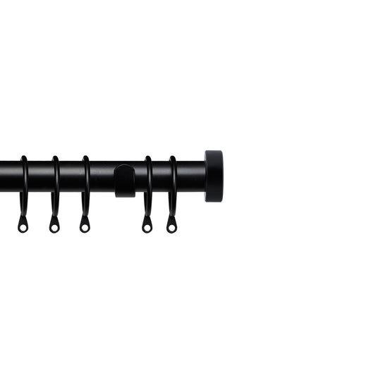 Speedy Pristine Stud 25/28mm Extendable Metal Curtain Pole - Matt Black