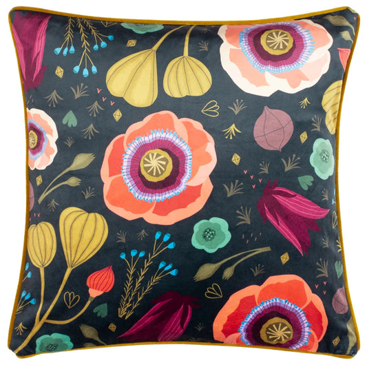Kate Merritt Bright Blooms Cushion - Midnight