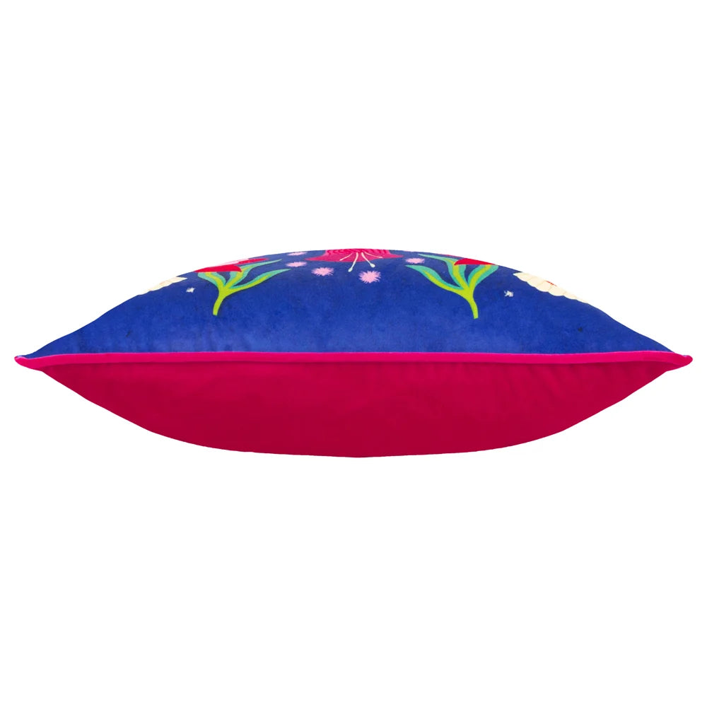 Kate Merritt Fiesta Folk Cushion - Cobalt