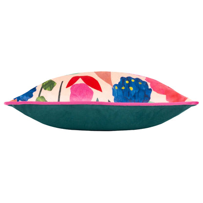 Kate Merritt Floral Collage Cushion - Fuchsia