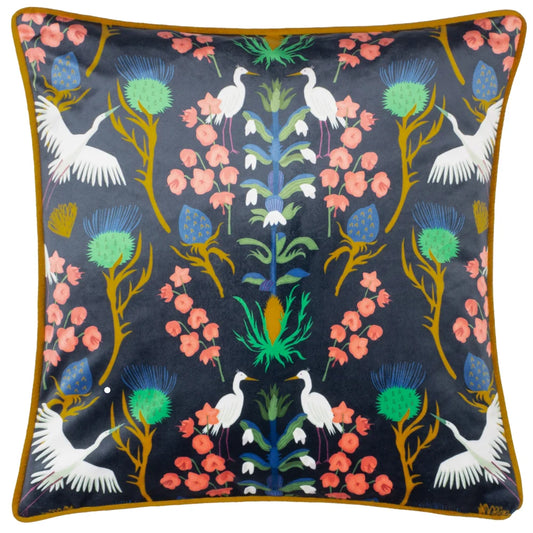 Kate Merritt Herons Cushion - Navy