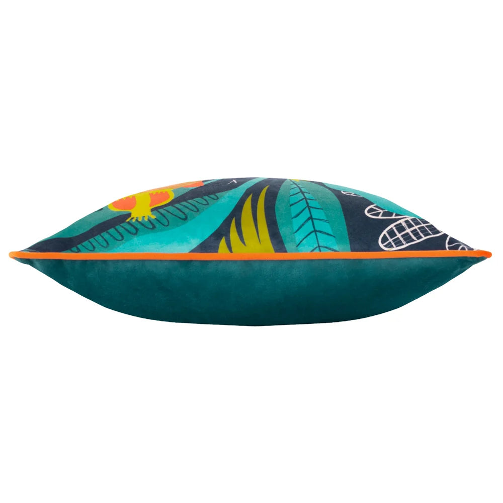 Kate Merritt Lion Cushion - Navy/Orange