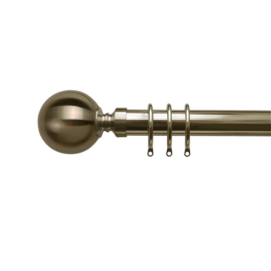 Speedy Ball 35mm Metal Curtain Pole - Antique Brass
