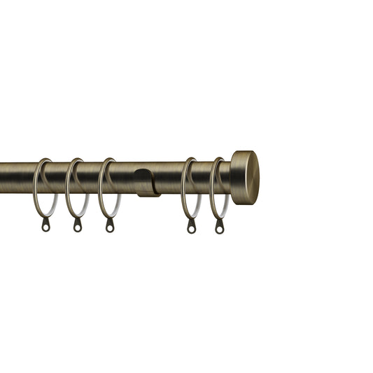 Speedy Stud 28mm Metal Curtain Pole - Antique Brass