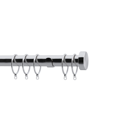 Speedy Stud 28mm Metal Curtain Pole - Chrome