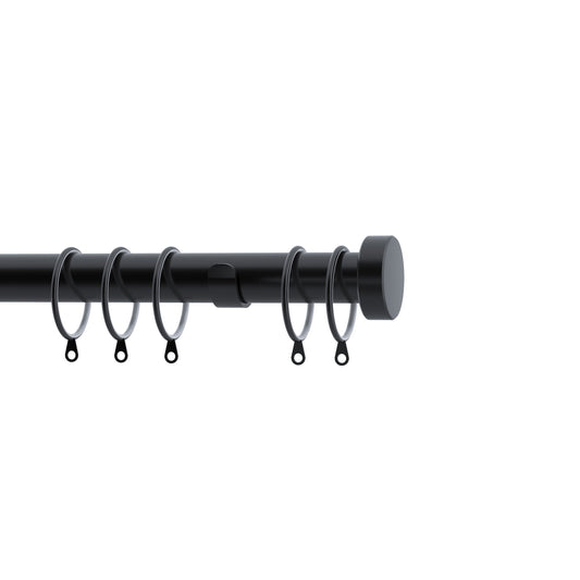 Speedy Stud 28mm Metal Curtain Pole - Matt Black